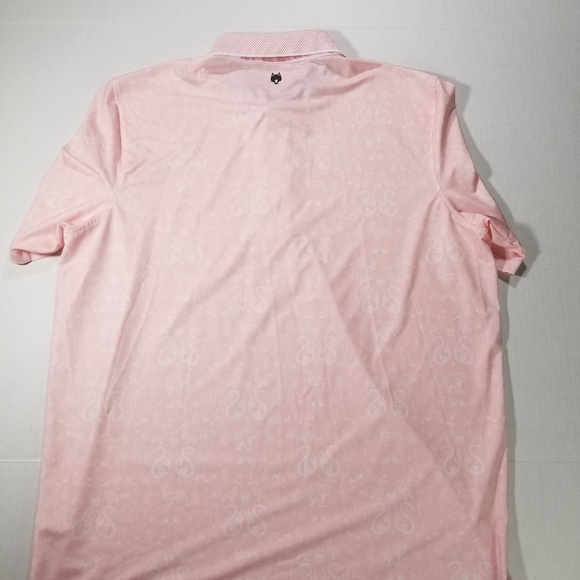 Greyson Golf Polo Performance Size Large All Over Print Pink Animal The Bridges - Picture 3 of 9